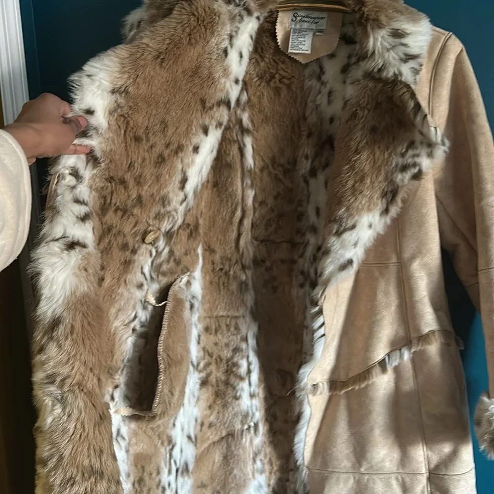 Scandinavian Faux Fur Animal Print Maxi Winter Coat - Picture 4 of 8